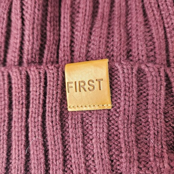 Womens Burgundy Winter Hat Scarf & Gloves Set With Pom Pom Winter Warm Stylish - Picture 5 of 7